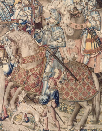 Tapestry of Knight on a horse owned by Henry