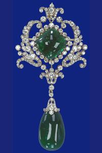 Emerald and Diamond Brooch
