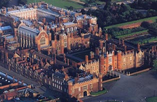Aerial view of Hampton Court Palace