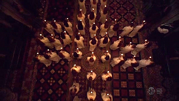Cross of candles