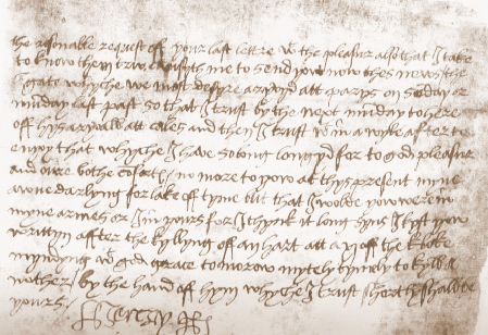 King Henry's handwriting