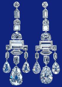 Pair of diamond chandelier earrings