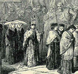 Boy Bishop attended by his Canons