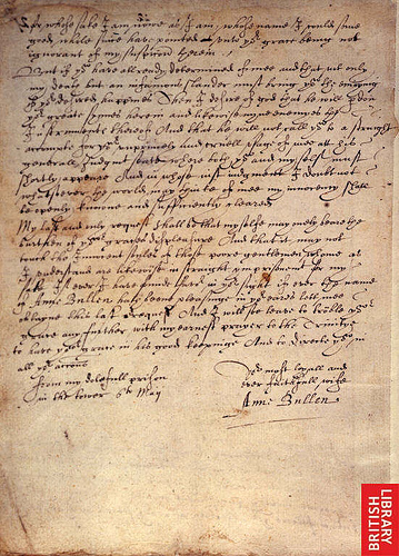 Anne's letter at the British Library