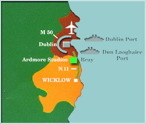 Map of Bray in Ireland