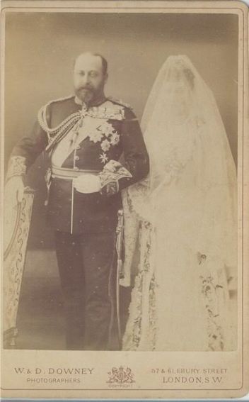 The Prince of Wales (Edward VII) and daughter Louise on her wedding day