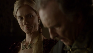 Catherine Parr as played by Joely Richardson with Lord Latimer - S4E6