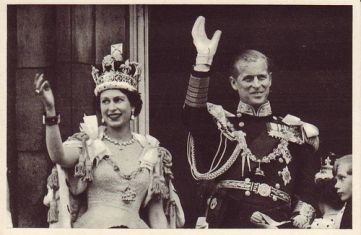HM Queen Elizabeth II and Duke Philip Corontaion Photo - 1953