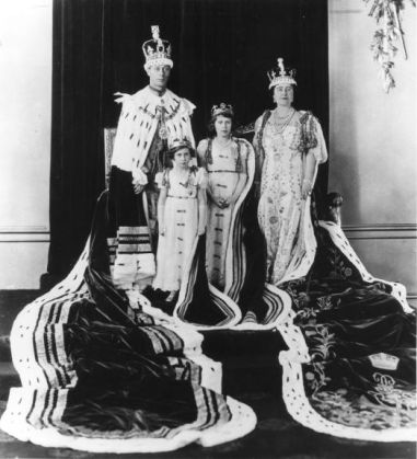 Queen Elizabeth, King George, Princess Elizabeth and Princess Margaret