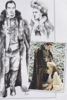 Henry & Anne winter costumes: Joan Bergin's drawing vs final product