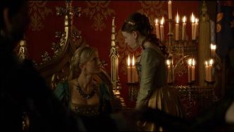 Joely Richardson as Catherine Parr with Suzy Lawlor as Anne Parr