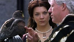 Anne and Her father holding a falcon