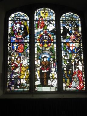 Window in St, Dunstan's Church depicting Sir Thomas More and his family
