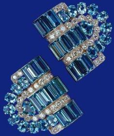 Elizabeth II's 18th Birthday aquamarine clips