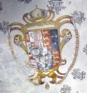 Coats of arms of Philip II of Spain and his wife queen Mary I of England