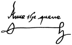Anne boleyn's signature as Queen
