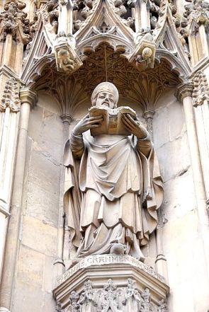 Cranmers statue at Canterbury Cathedral