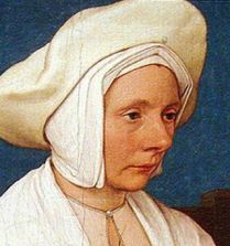 Woman in white coif by Holbein