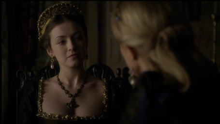 Catherine Parr as played by Joely Richardson with Sarah Bolger as Mary Tudor