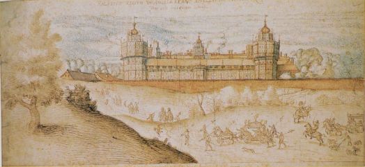 Hoefnagel ("Hoof-nagel"), Nonsuch Palace c. 1568