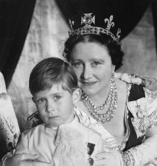Queen Mother with Prince Charles