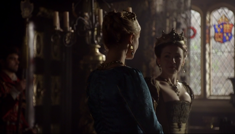 Catherine Parr as played by Joely Richardson with Sarah Bolger as Mary Tudor